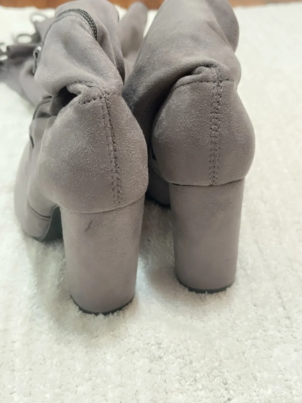 NO DOUBT Over-the-Knee Suede Boots in Gray — Elegant Women’s Knee-High Boot